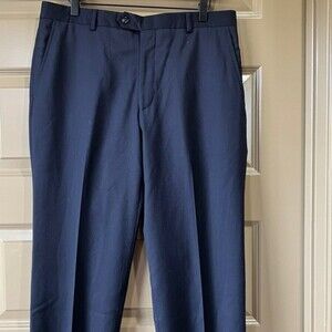Jos A Bank Wool Traveler Performance Tailored Fit Flat Front Pants 33R